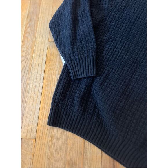 Oscar de la Renta Quarter Zip Sherpa Collar Waffle Sweater XL - Picture 2 of 7